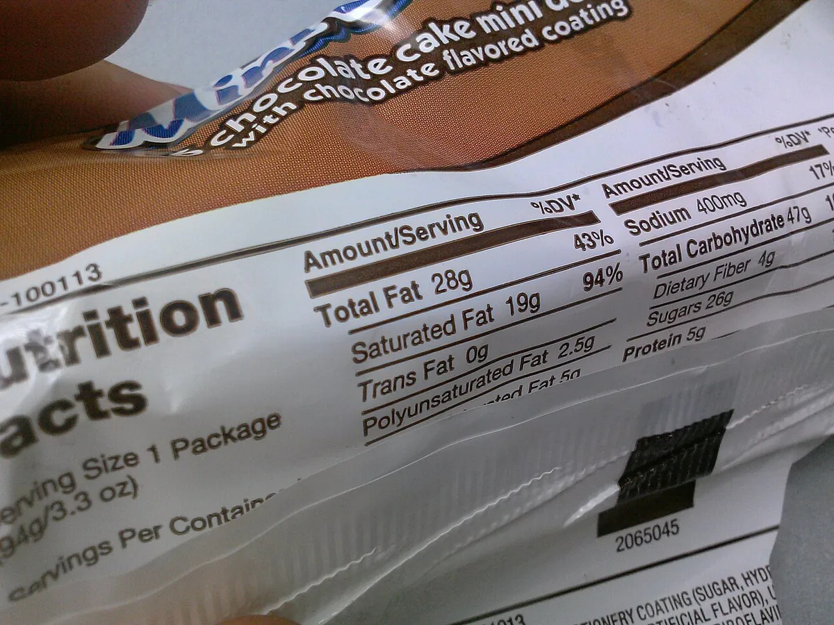 Desi ghee nutrition facts label table